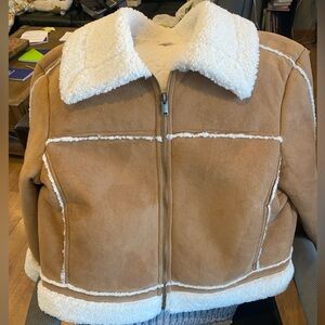 LOFT Cream Shearling Jacket